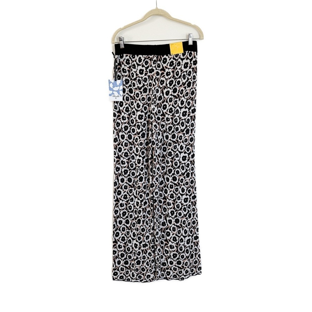 Diane Von Furstenberg Target High Waisted Poppy Print Flare Knit Pants Medium - Picture 7 of 7